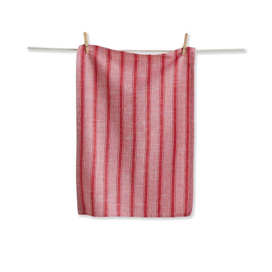 Red & White Stripe Holiday Dishtowel Multi Cotton