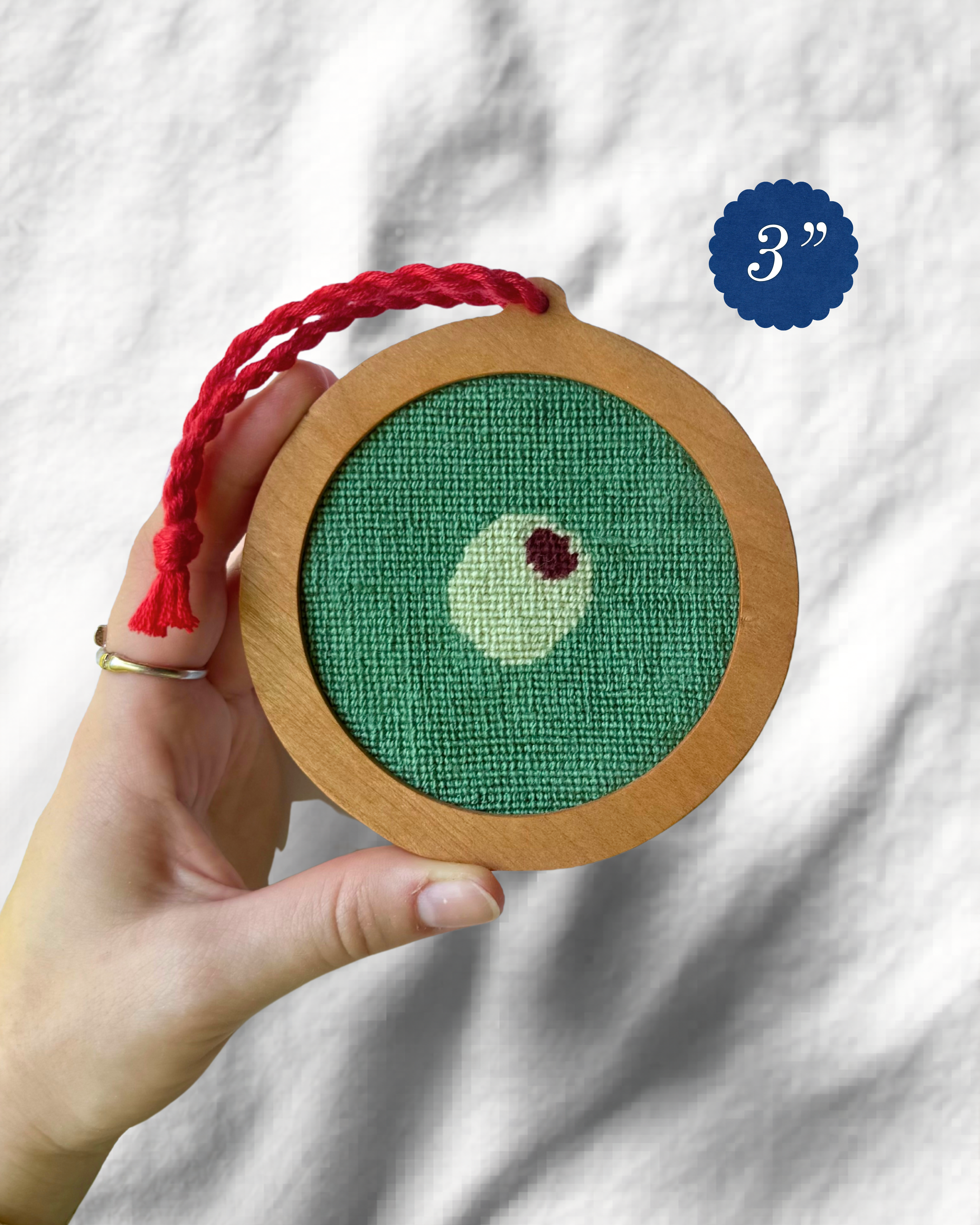 Self Finishing Needlepoint Ornament Frame - Solid Wood, 3" or 4" Canvas