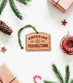 Wooden Provincetown Ornament: Personalized Cape Cod Coastal Decor
