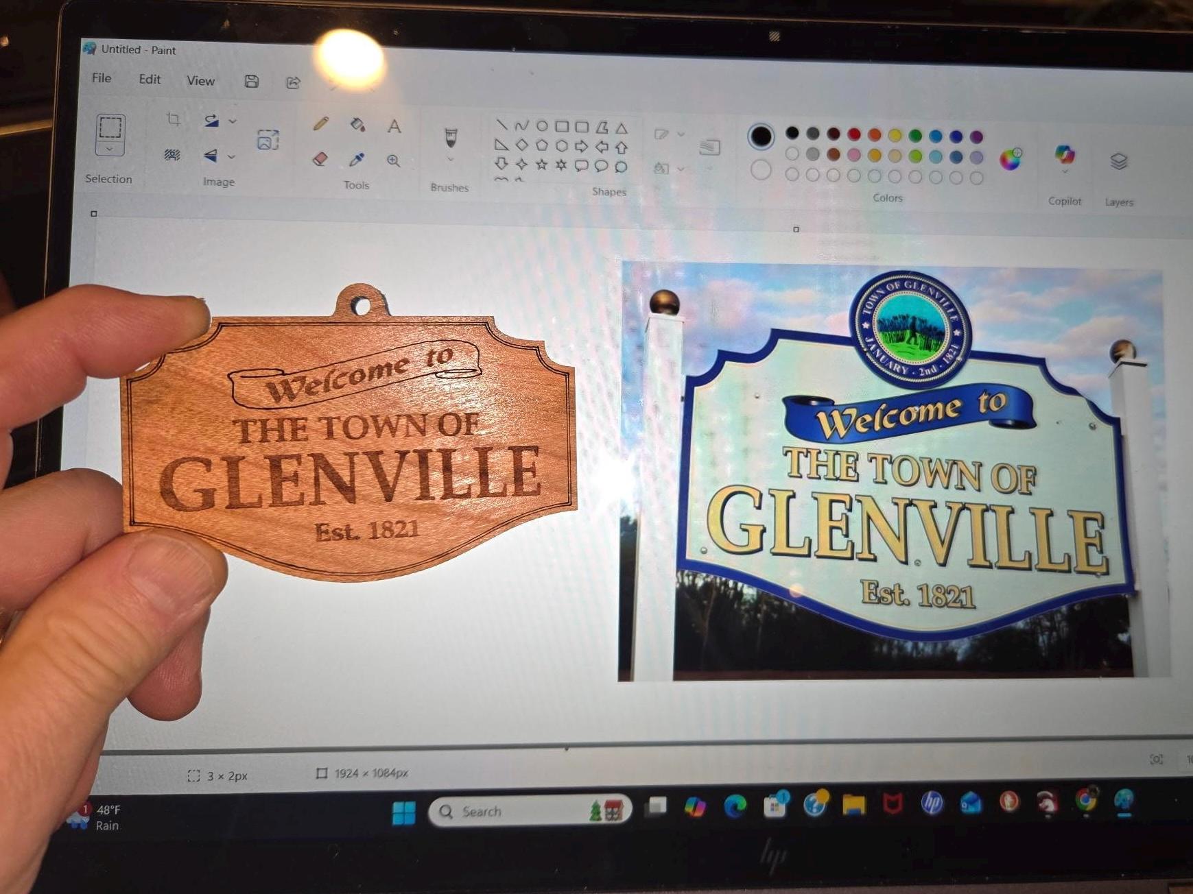 Wooden Town Sign Ornament – Custom Gift  - Personalized Coastal Gift