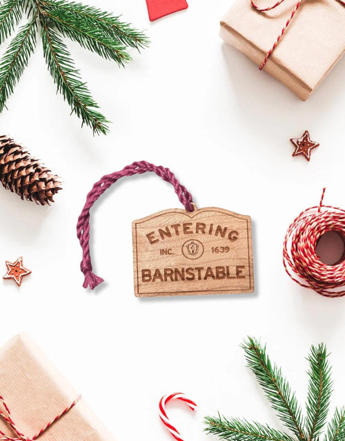 Personalized Barnstable Wooden Ornament: Cape Cod Coastal Gift