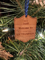 Wooden Town Sign Ornament – Custom Gift  - Personalized Coastal Gift