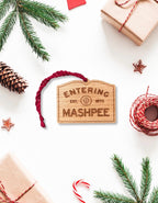 Personalized Mashpee Wooden Ornament: Rustic Cape Cod Coastal Decor