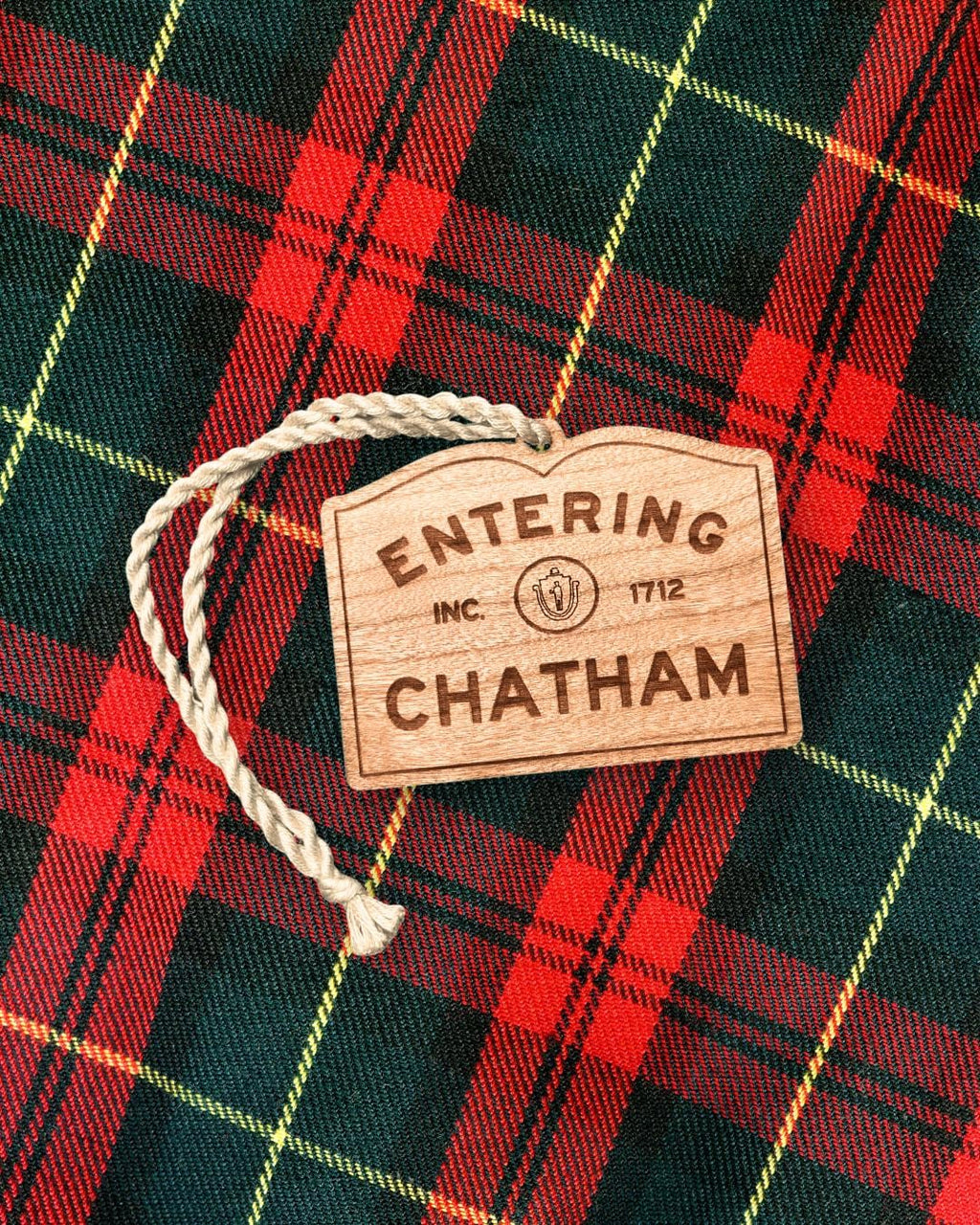 Personalized Wooden Chatham Ornament: Cape Cod Coastal Decor