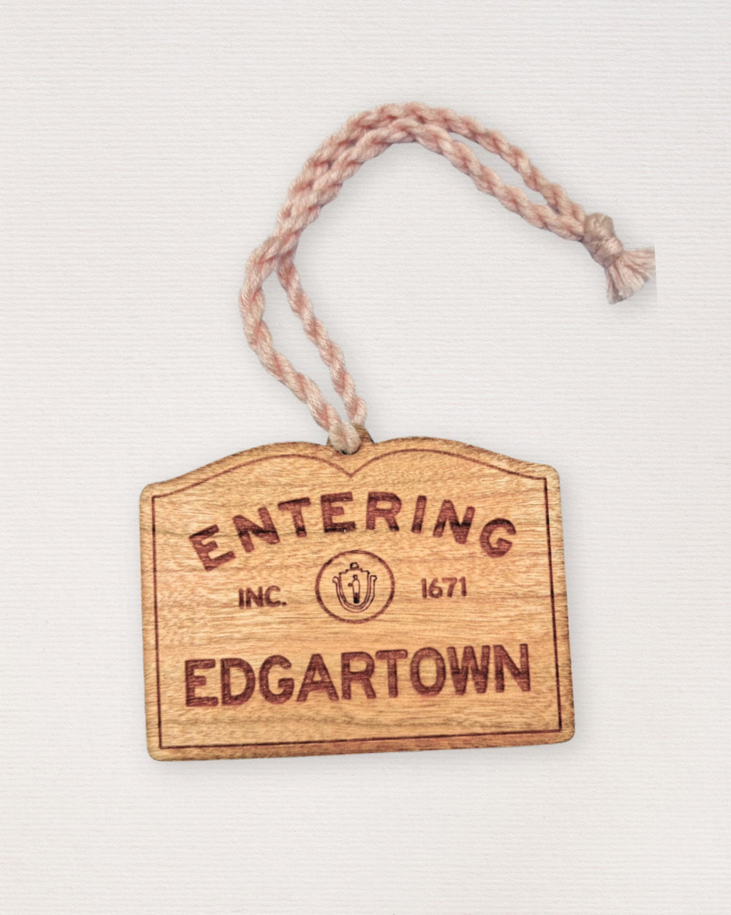 Edgartown Christmas Ornament – Cape Cod Wood Town Sign, Rustic Holiday Decor, Coastal Gift