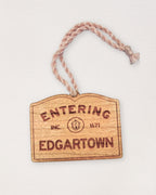 Edgartown Christmas Ornament – Cape Cod Wood Town Sign, Rustic Holiday Decor, Coastal Gift