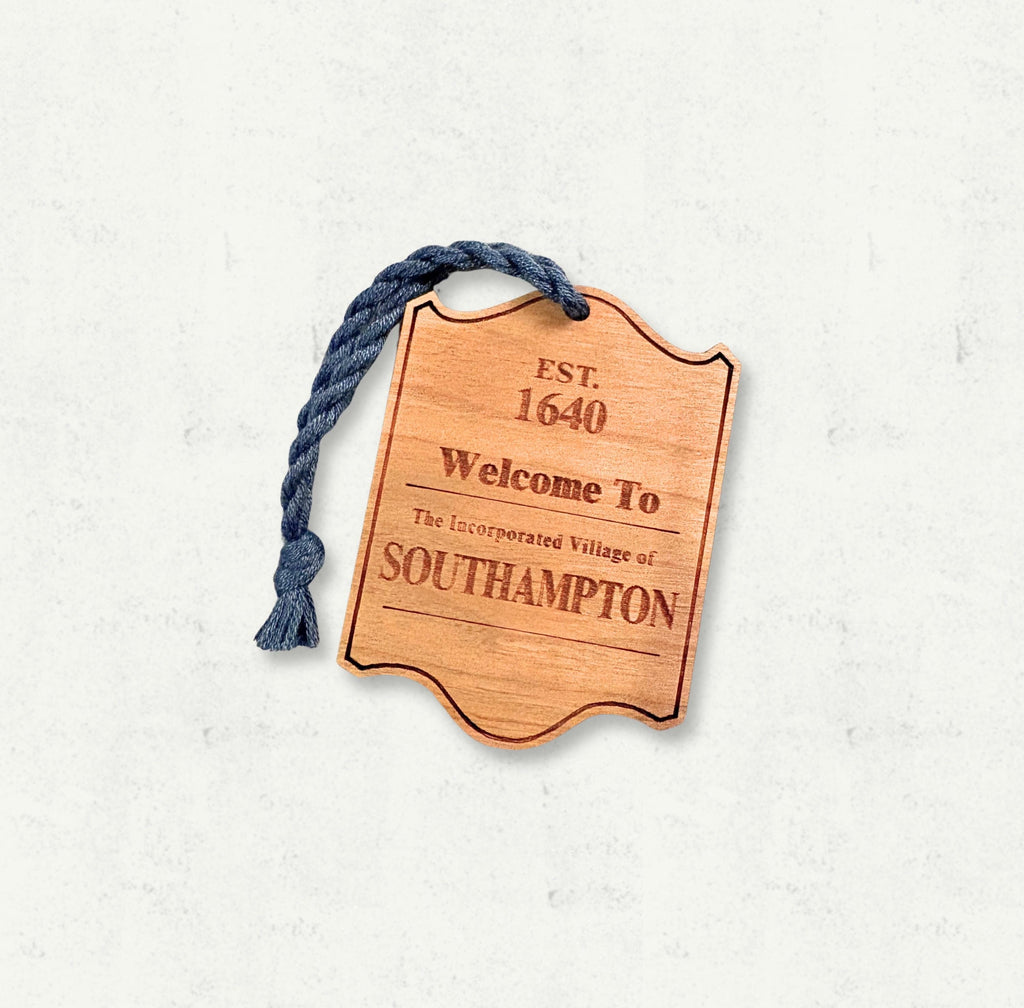 Wooden Town Sign Ornament – Custom Gift  - Personalized Coastal Gift