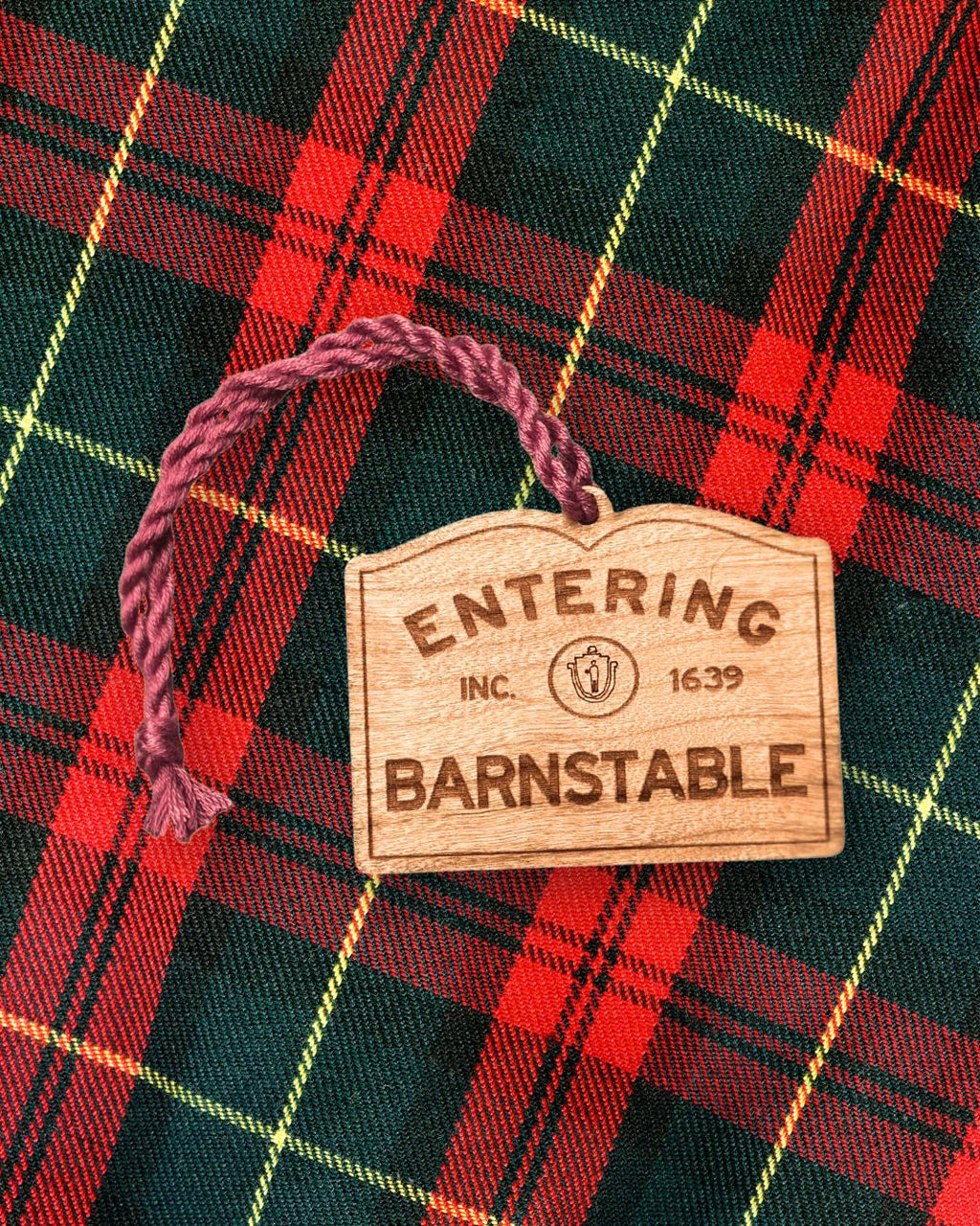 Personalized Barnstable Wooden Ornament: Cape Cod Coastal Gift