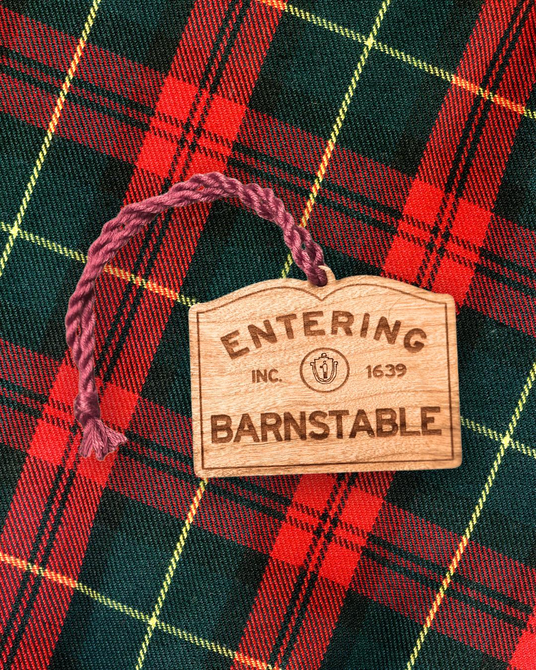 Personalized Barnstable Wooden Ornament: Cape Cod Coastal Gift