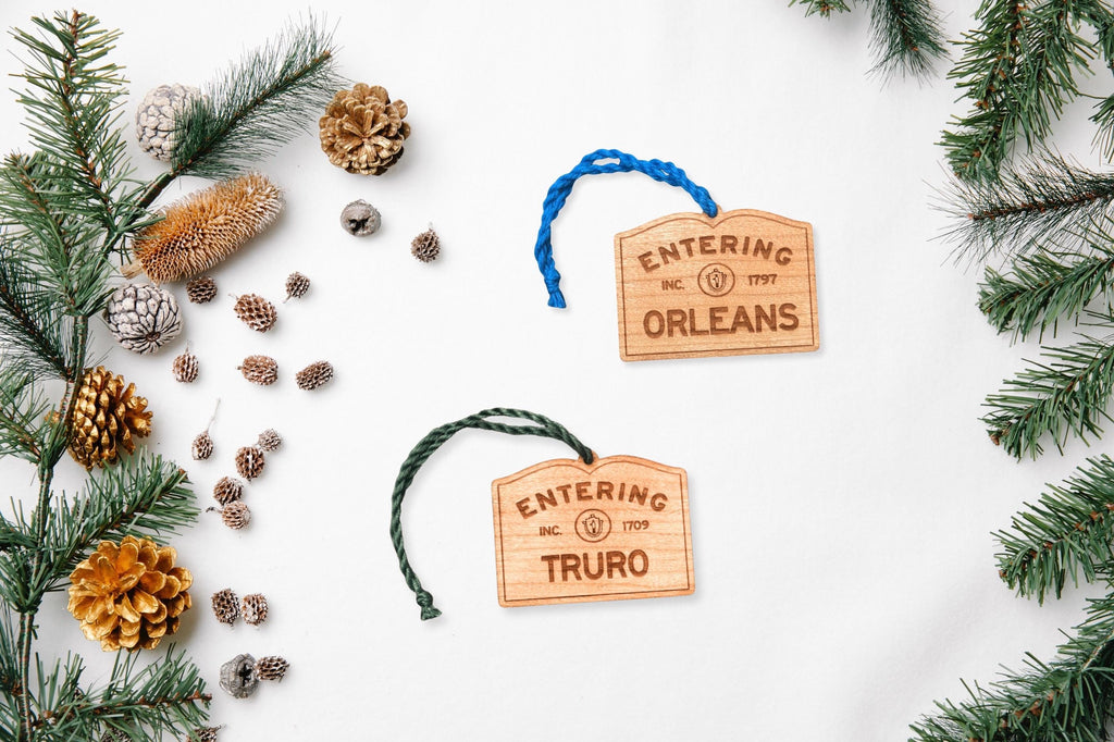 Wooden Orleans Sign Ornament: Personalized Cape Cod Coastal Gift