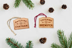 Personalized Wooden Chatham Ornament: Cape Cod Coastal Decor