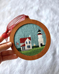 Self Finishing Needlepoint Ornament Frame - with ribbon Solid Wood, 3" or 4" Canvas