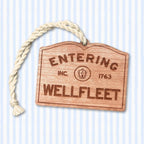 Personalized Wooden Wellfleet Sign Ornament: Cape Cod Coastal Decor