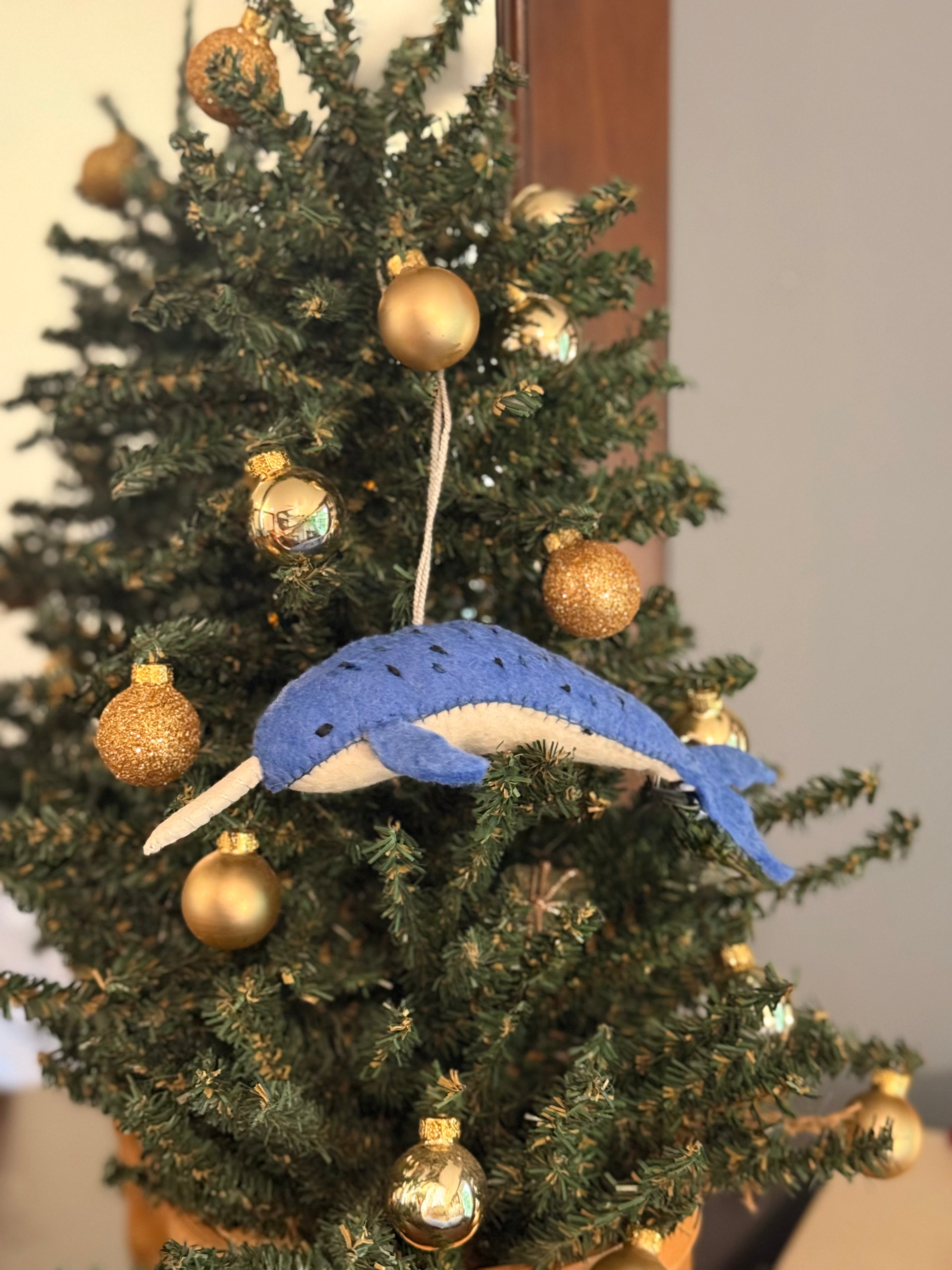 Narwhal Felt Ornament