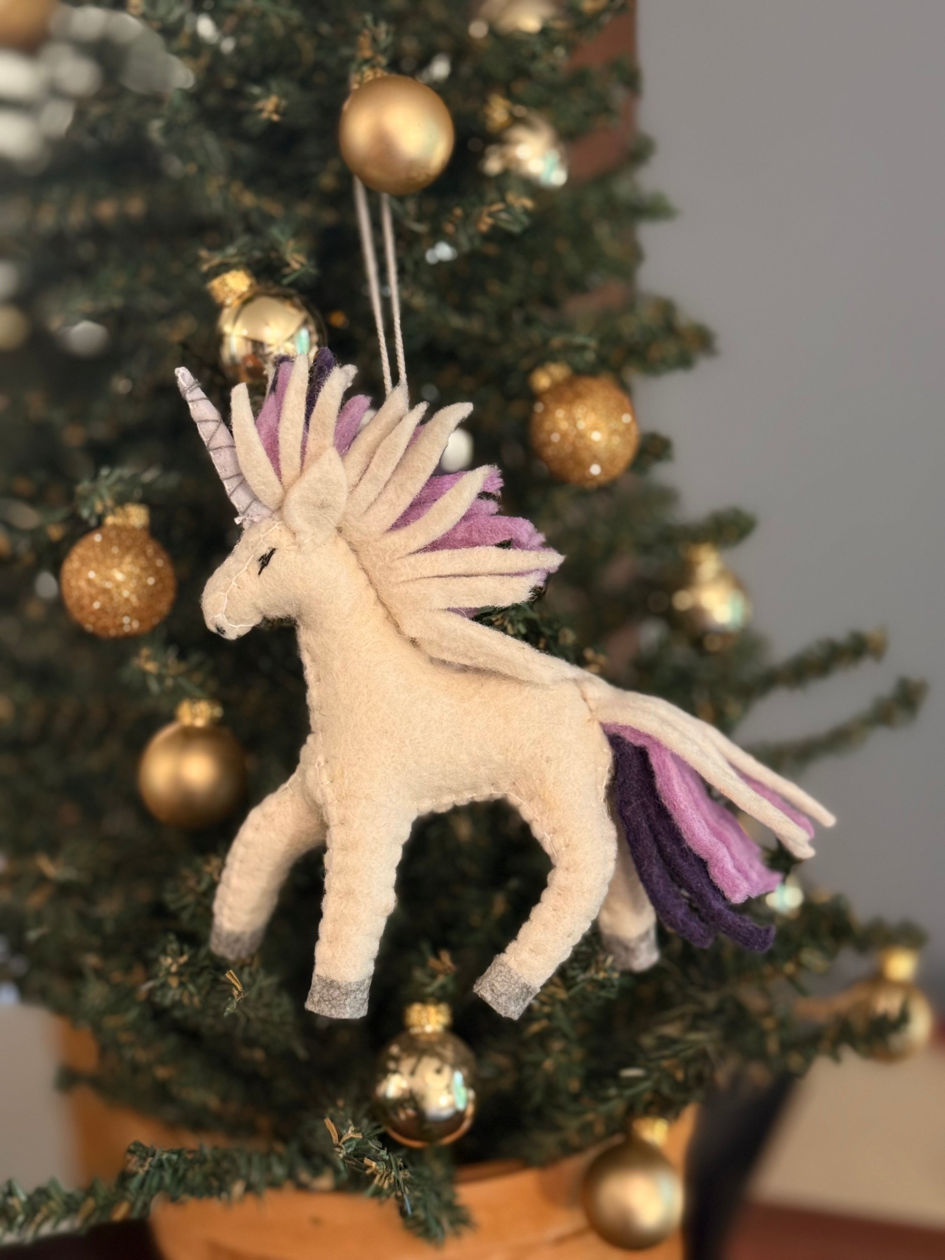 Purple Magical Unicorn Felt Ornament