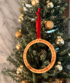 Holly Engraved Wooden Self Finishing Needlepoint Ornament