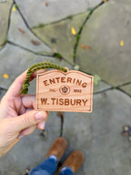Custom Wooden Massachusetts Town Sign Ornament