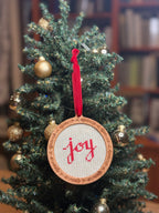 Holly Engraved Wooden Self Finishing Needlepoint Ornament