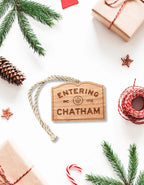 Personalized Wooden Chatham Ornament: Cape Cod Coastal Decor