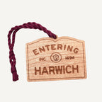 Wooden Harwich Ornament – Entering Towns Sign, Personalized Cape Cod Coastal Gift, Rustic Christmas