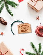 Wooden Truro Ornament – Entering Towns Sign, Personalized Cape Cod Coastal Gift, Rustic Christmas