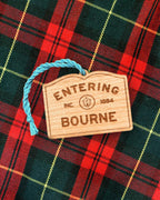 Wooden Bourne Ornament – Entering Towns Sign, Personalized Cape Cod Coastal Gift, Rustic Christmas