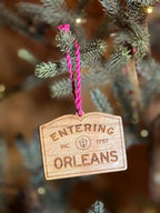 Wooden Orleans Sign Ornament: Personalized Cape Cod Coastal Gift