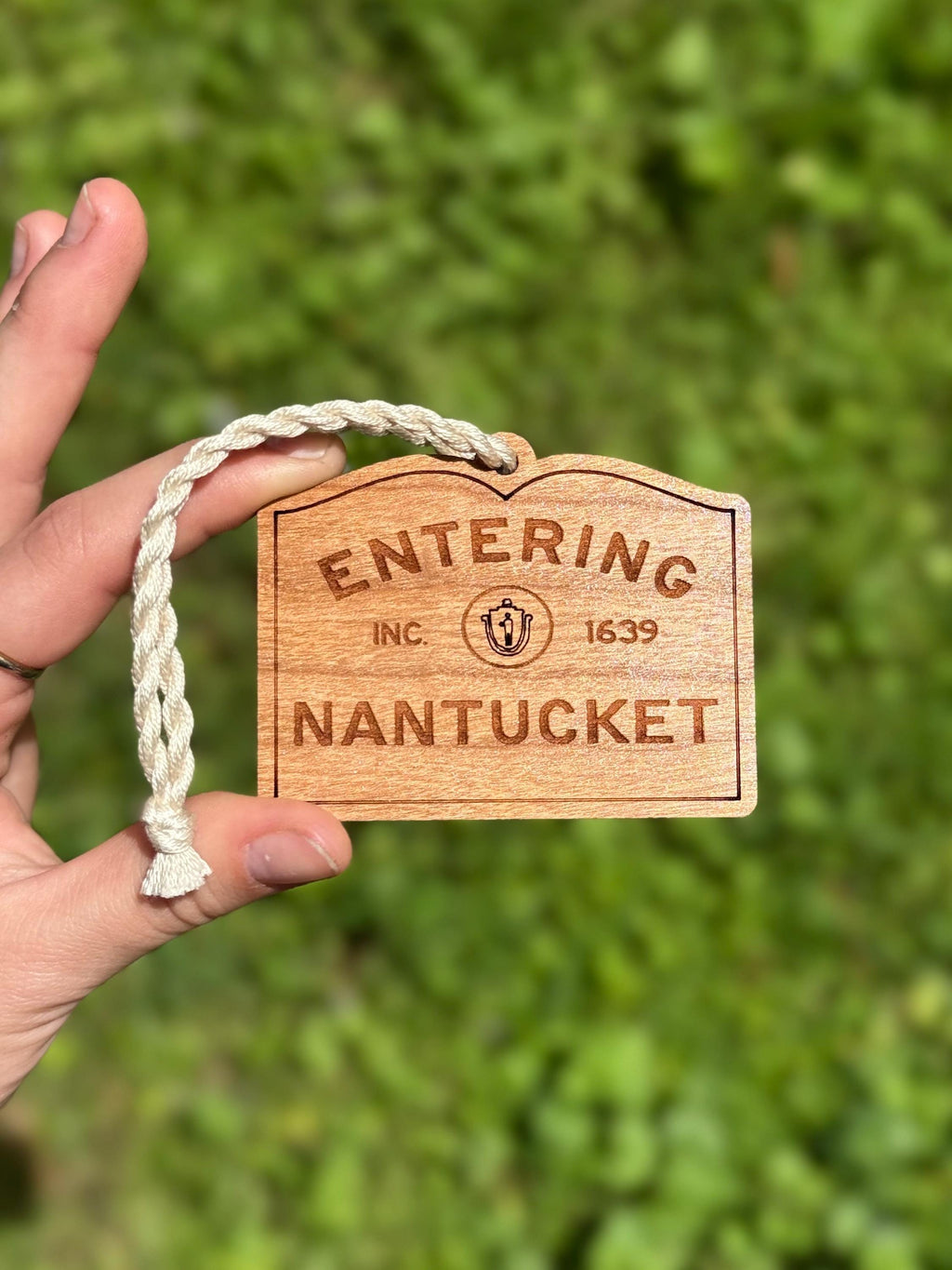 Nantucket Sign Wood Ornament – Coastal Holiday Decor, ACK Gift