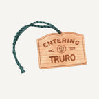 Wooden Truro Ornament – Entering Towns Sign, Personalized Cape Cod Coastal Gift, Rustic Christmas