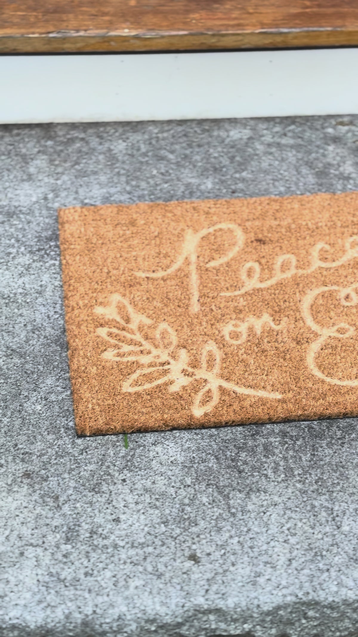 Christmas Peace On Earth Embossed Non-Slip Coir Doormat